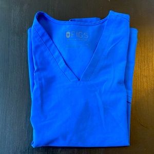 Womens Figs Royal Blue XS Casma Scrub Top